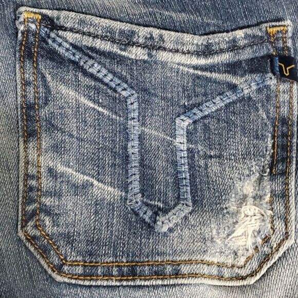 Vigoss Studio jeans women's size 7 / 8 blue The Ritz cropped skinny holes - Picture 3 of 16